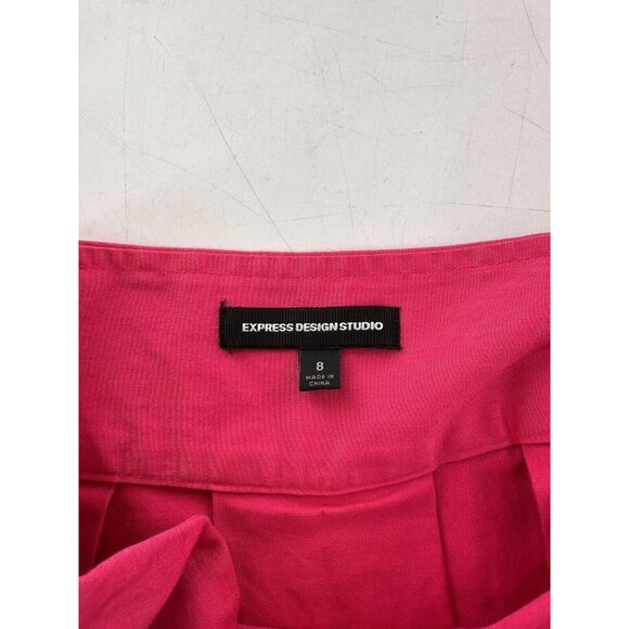 Express Hot Pink Purple Ombre Pleated Skirt Size 8 Design Studio Feminine Barbie - Picture 9 of 14